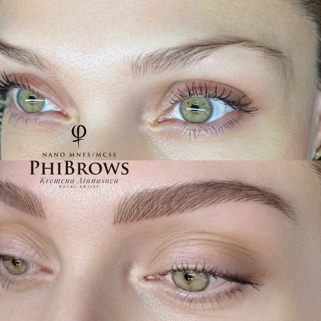Nano Brows — преди и след