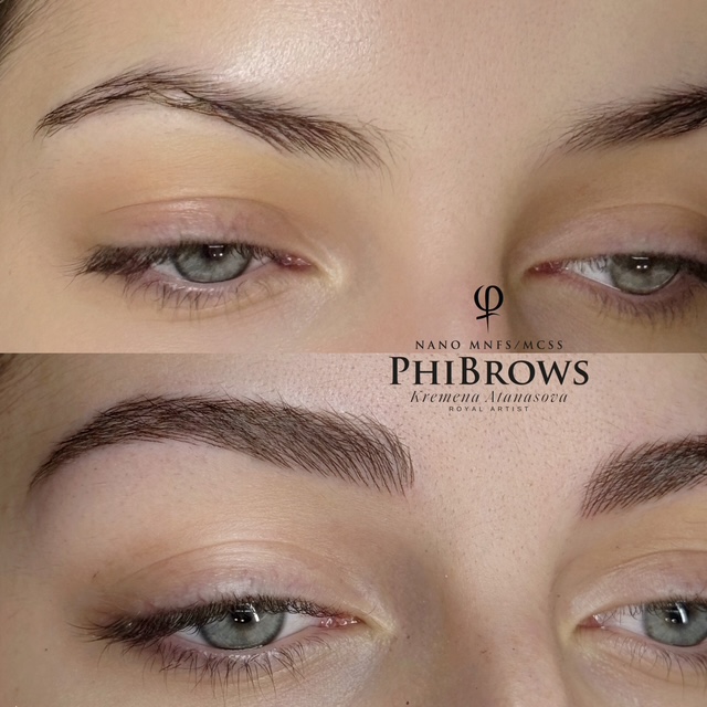 Nano Brows — преди и след