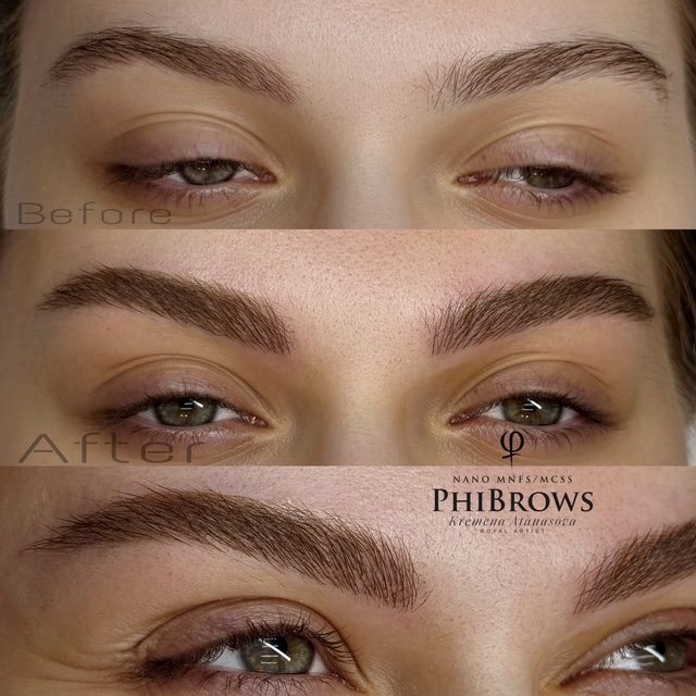 Nano Brows — преди и след