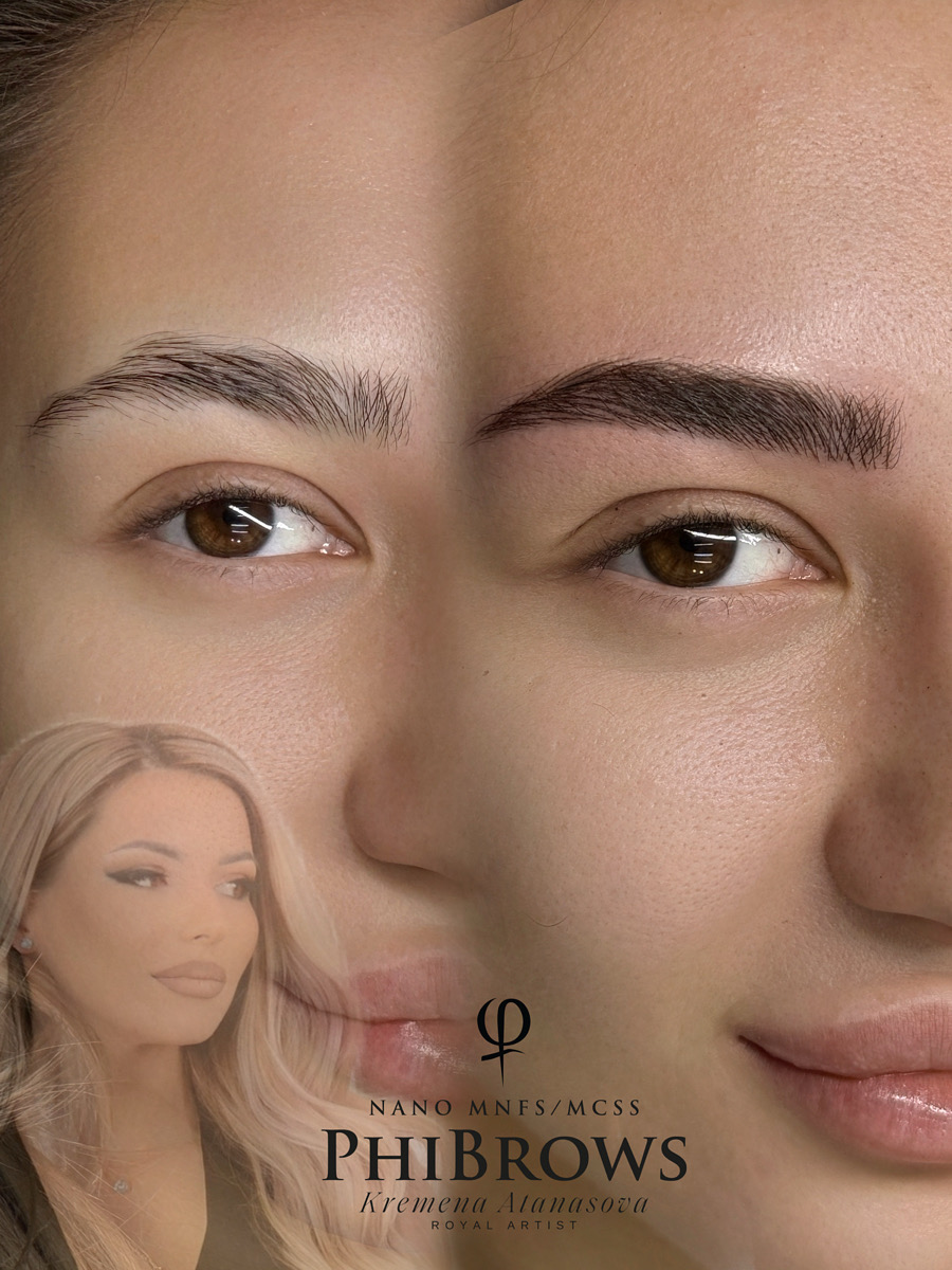 Nano Brows — преди и след