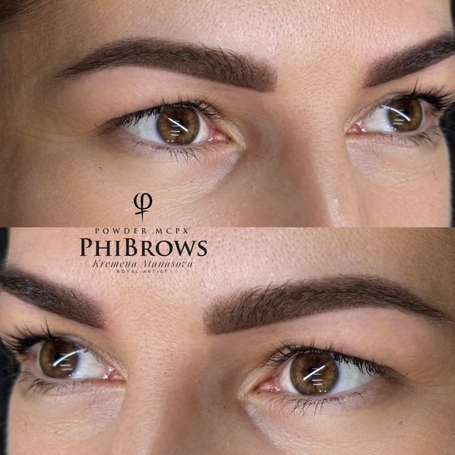 Powder Brows — преди и след