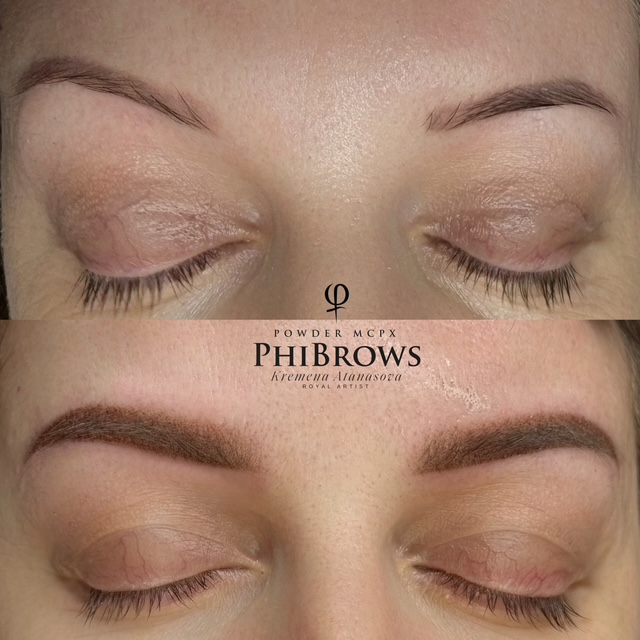 Powder Brows — преди и след