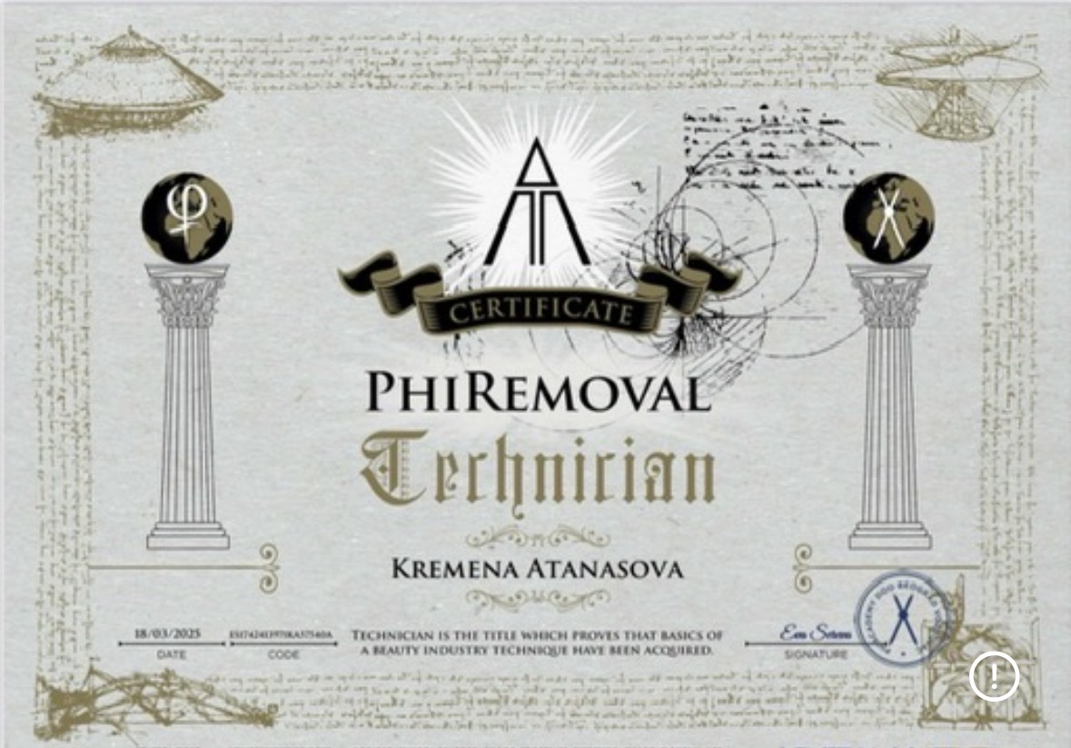 PhiAcademy сертификат — PhiRemoval Technician